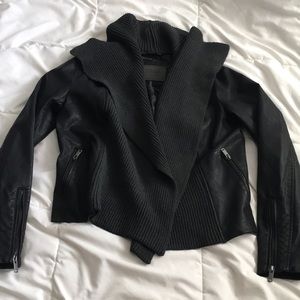 Black faux Leather Jacket by Ci Sono